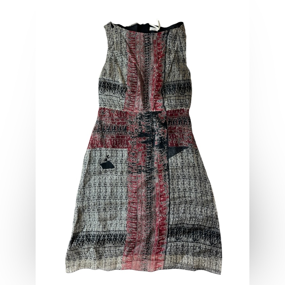 LEON MAX 100% SILK ABSTRACT MINI DRESS SIZE S/M
